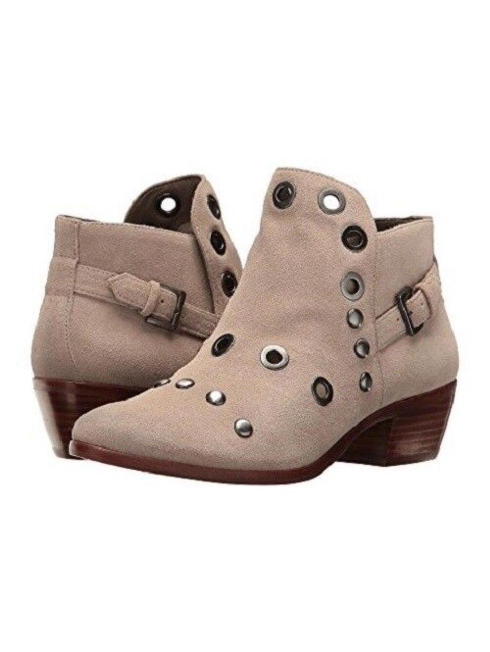 Sam Edelman Pedra Putty Suede Studded Ankle Boots Booties Size 8.5
